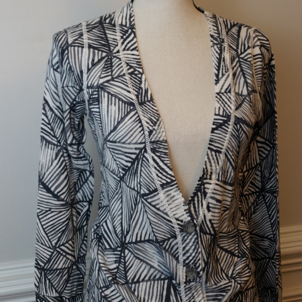 Gray and White Cardigan